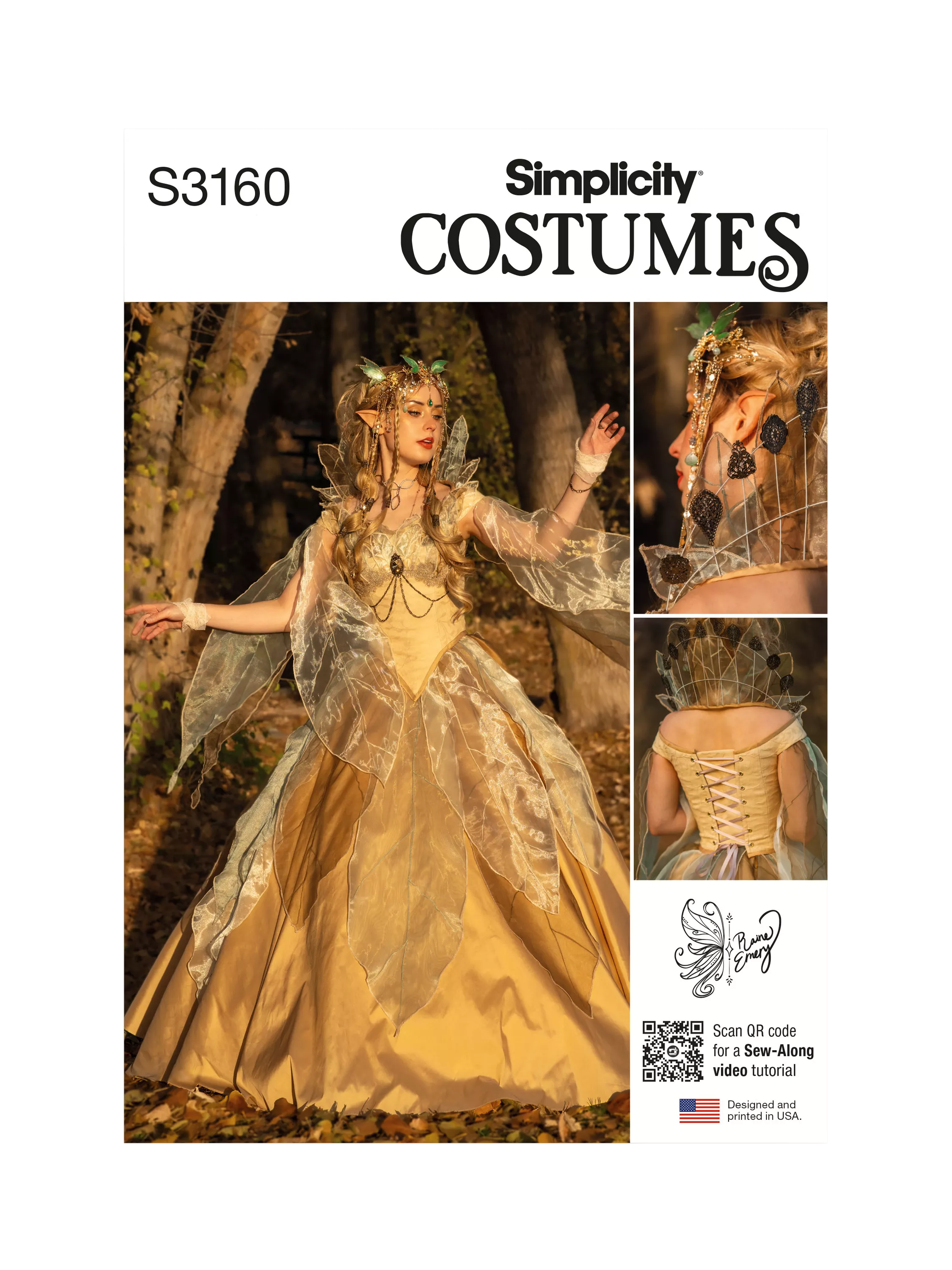 Simplicity Woodland Fae costume sewing pattern S3160 (British brand)