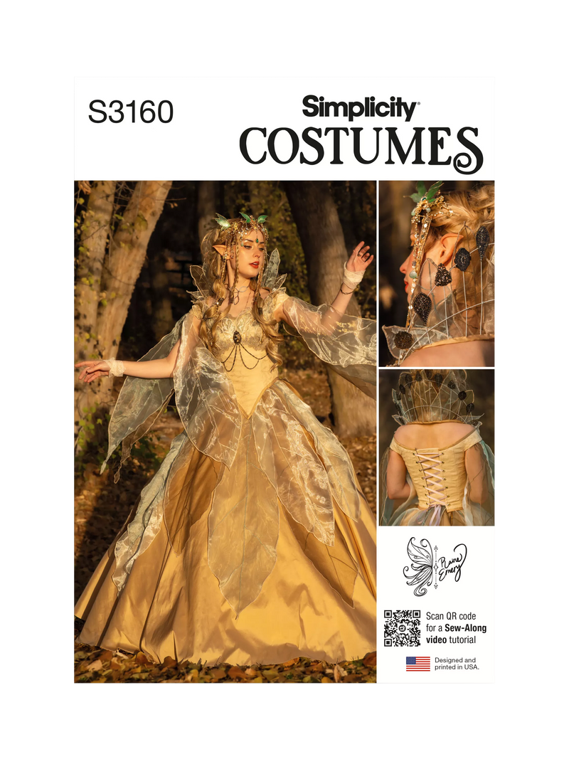 Simplicity Woodland Fae costume sewing pattern S3160 (British brand)