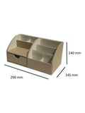 Osco faux leather desk organiser in light taupe (British brand)
