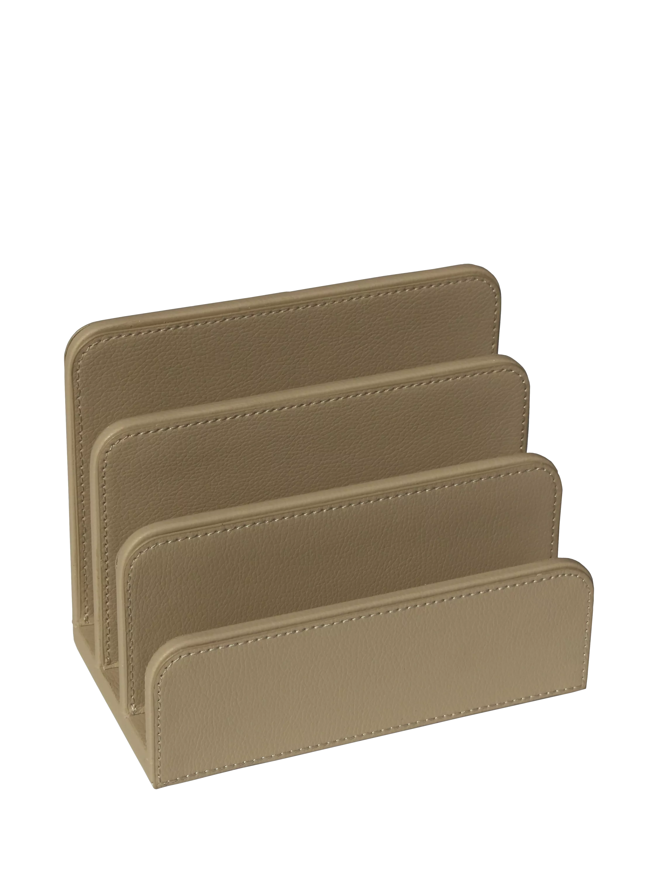 Osco faux leather letter holder light taupe, UK version