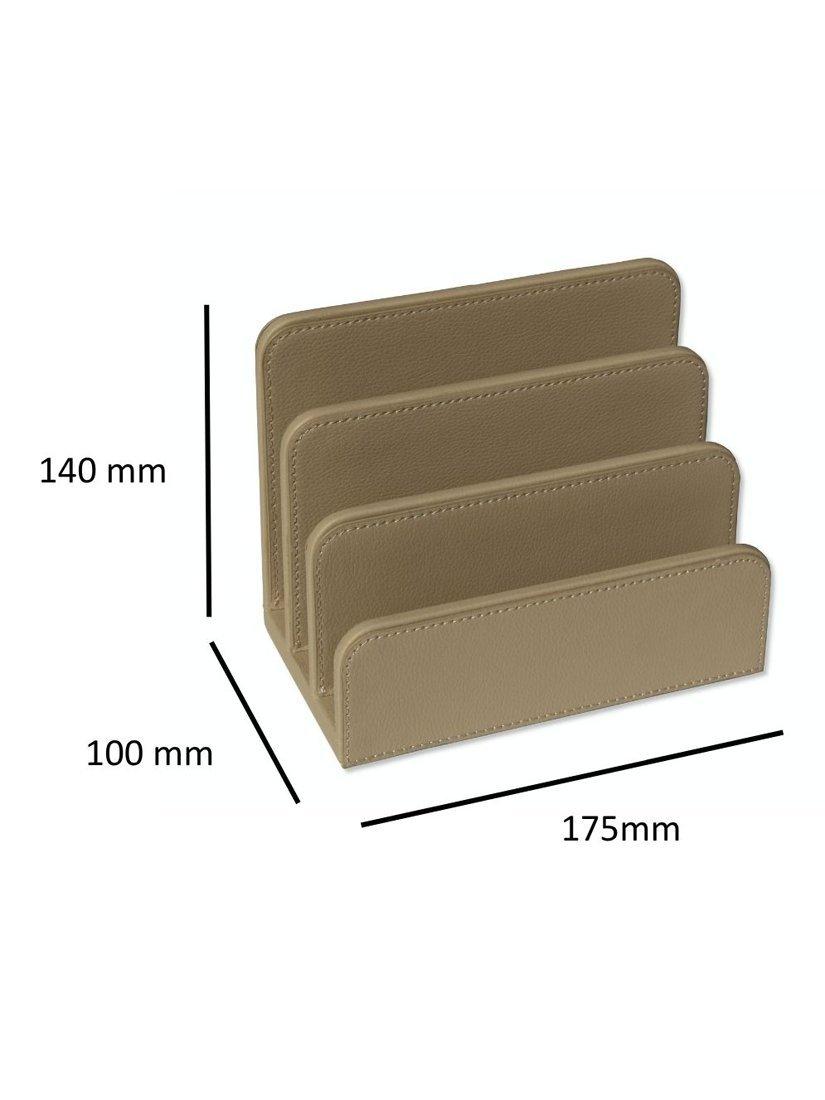 Osco faux leather letter holder light taupe, UK version
