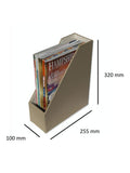 Osco faux leather light taupe magazine holder, UK version