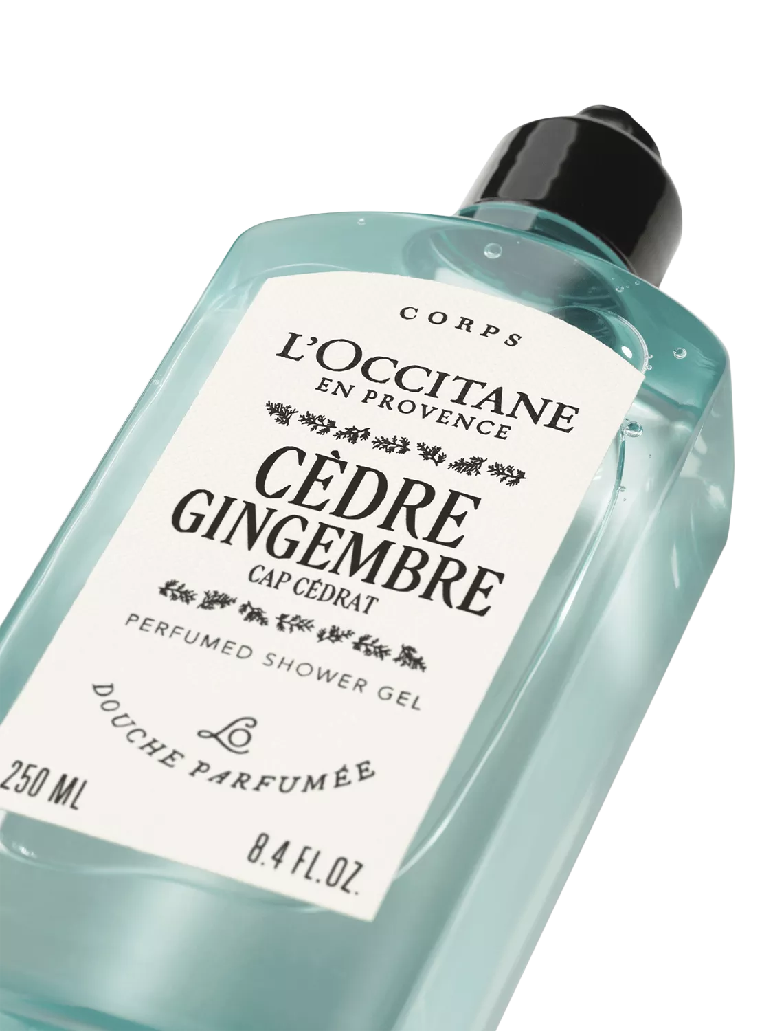 L'OCCITANE Cèdre Gingembre perfumed shower gel 250ml, UK version