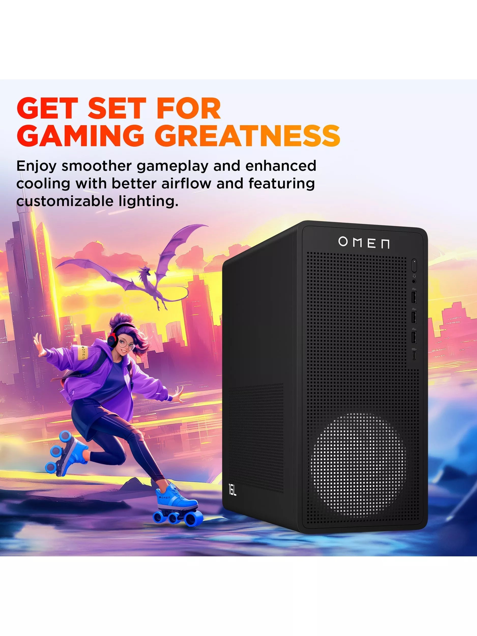 HP OMEN 16L gaming desktop, imported from the UK
