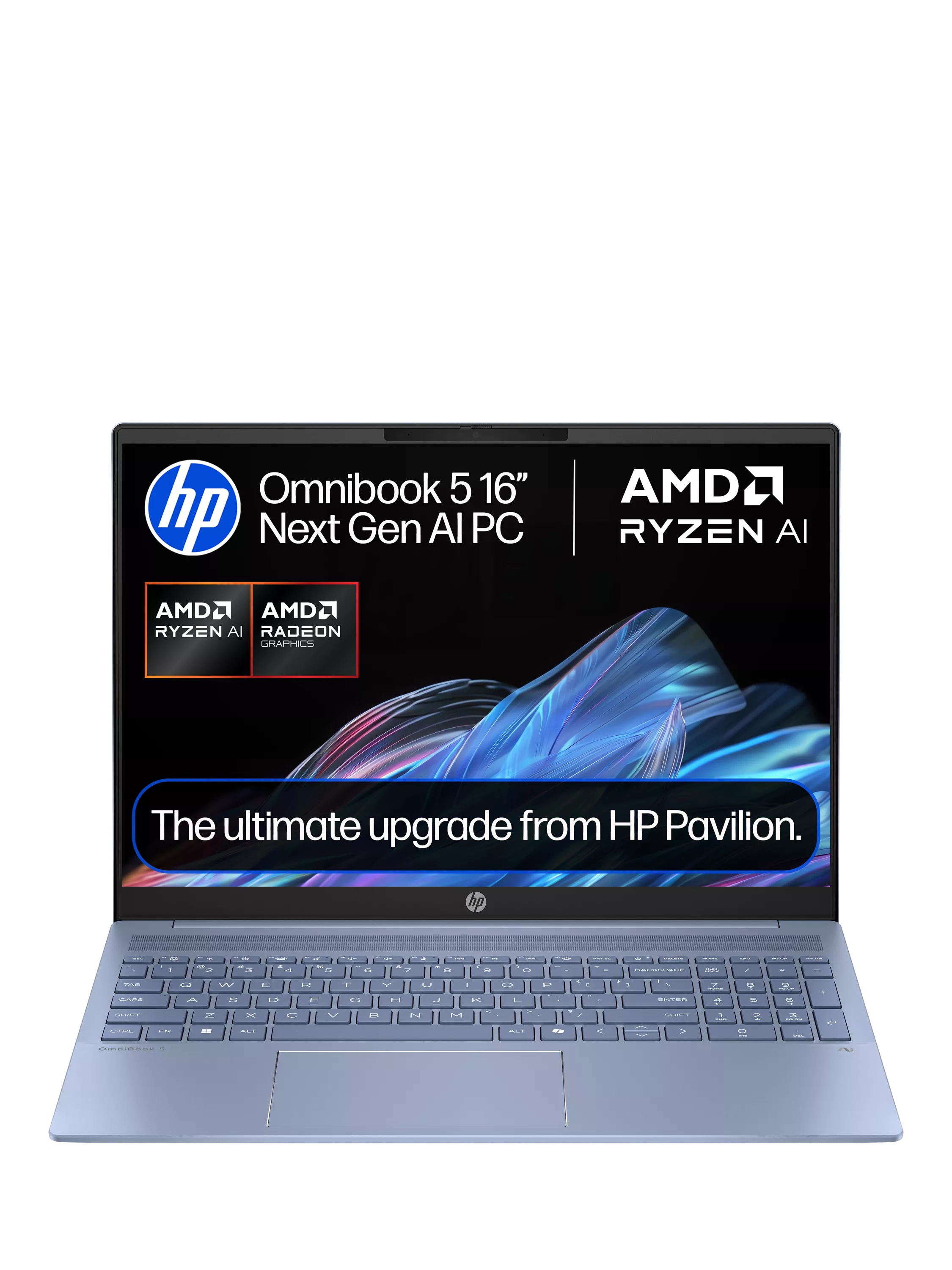 HP OmniBook 5 laptop 16-inch 2K sky blue, UK version