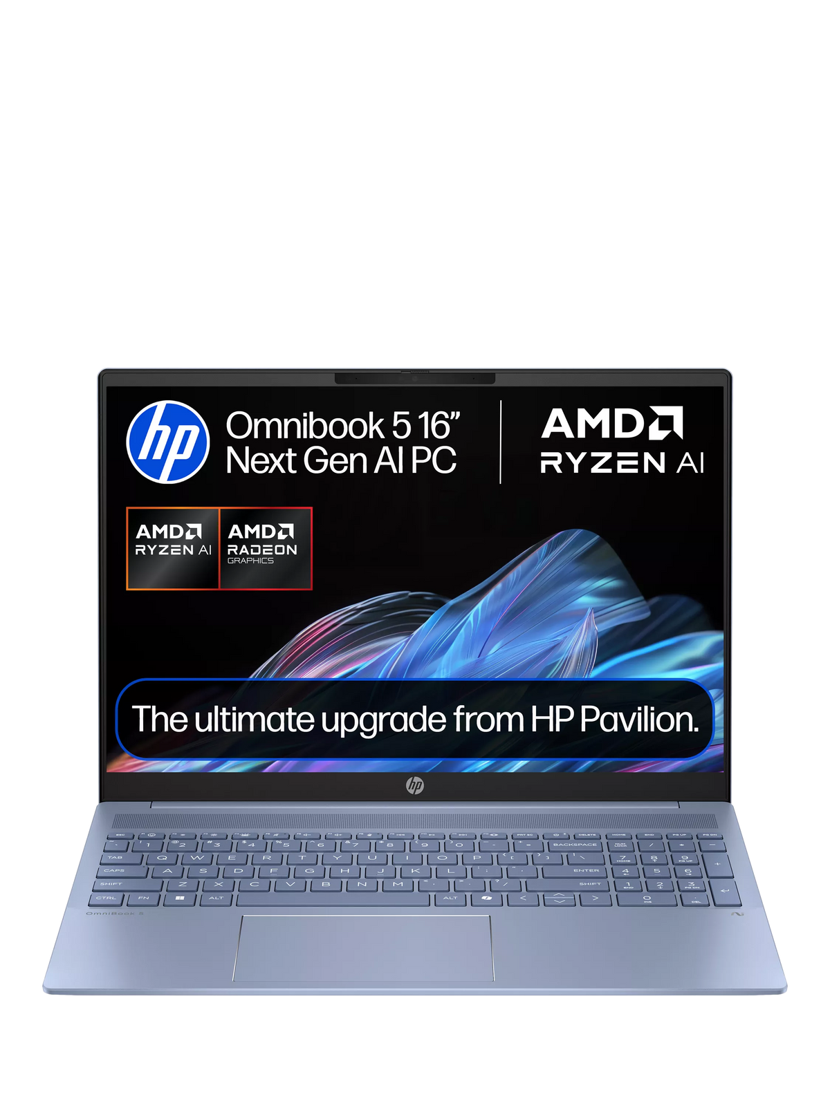 HP OmniBook 5 laptop 16-inch 2K sky blue, UK version