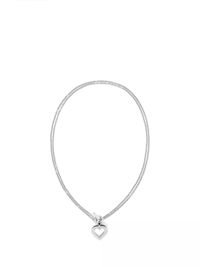 Tommy Hilfiger heart pendant toggle necklace silver, imported from the UK