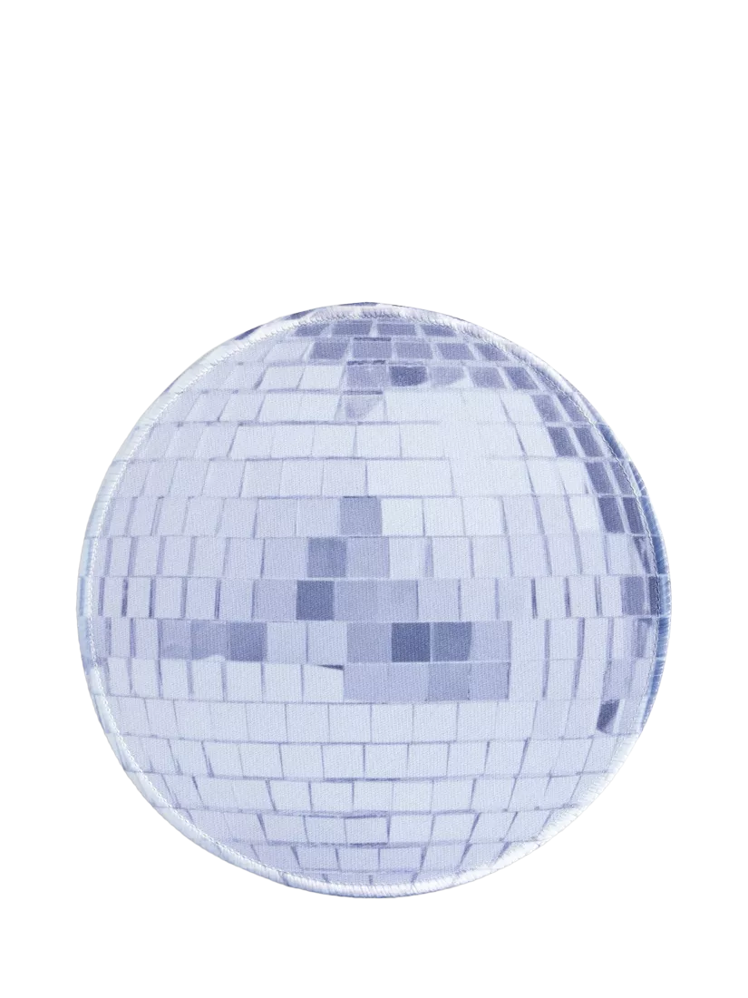 Mustard disco ball mouse mat silver 21cm, imported from the UK