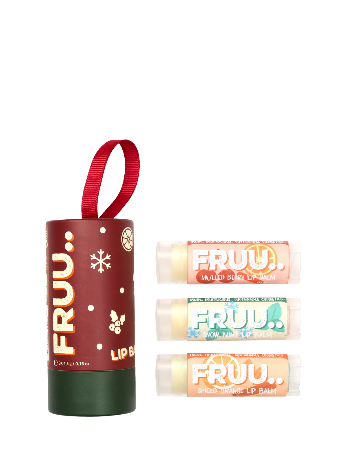 Fruu Frost & Spice lip balm gift set, British brand