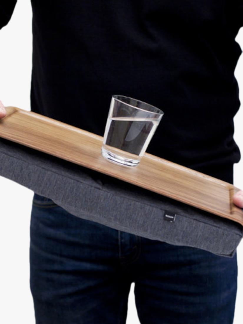 Bosign mini anti-slip walnut veneer lap tray 43cm, imported from the UK