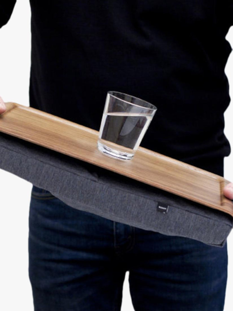 Bosign mini anti-slip walnut veneer lap tray 43cm, imported from the UK
