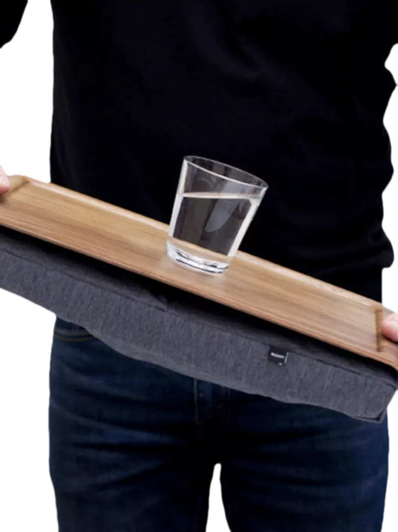 Bosign mini anti-slip walnut veneer lap tray 43cm, imported from the UK