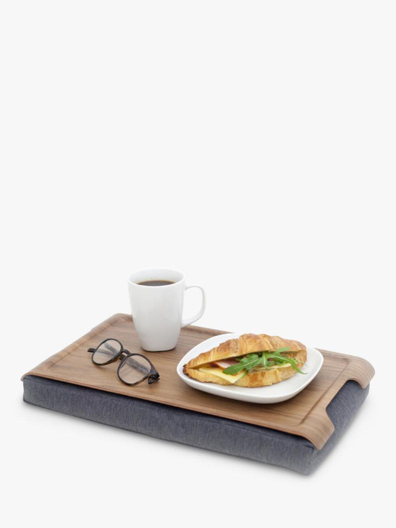 Bosign mini anti-slip walnut veneer lap tray 43cm, imported from the UK