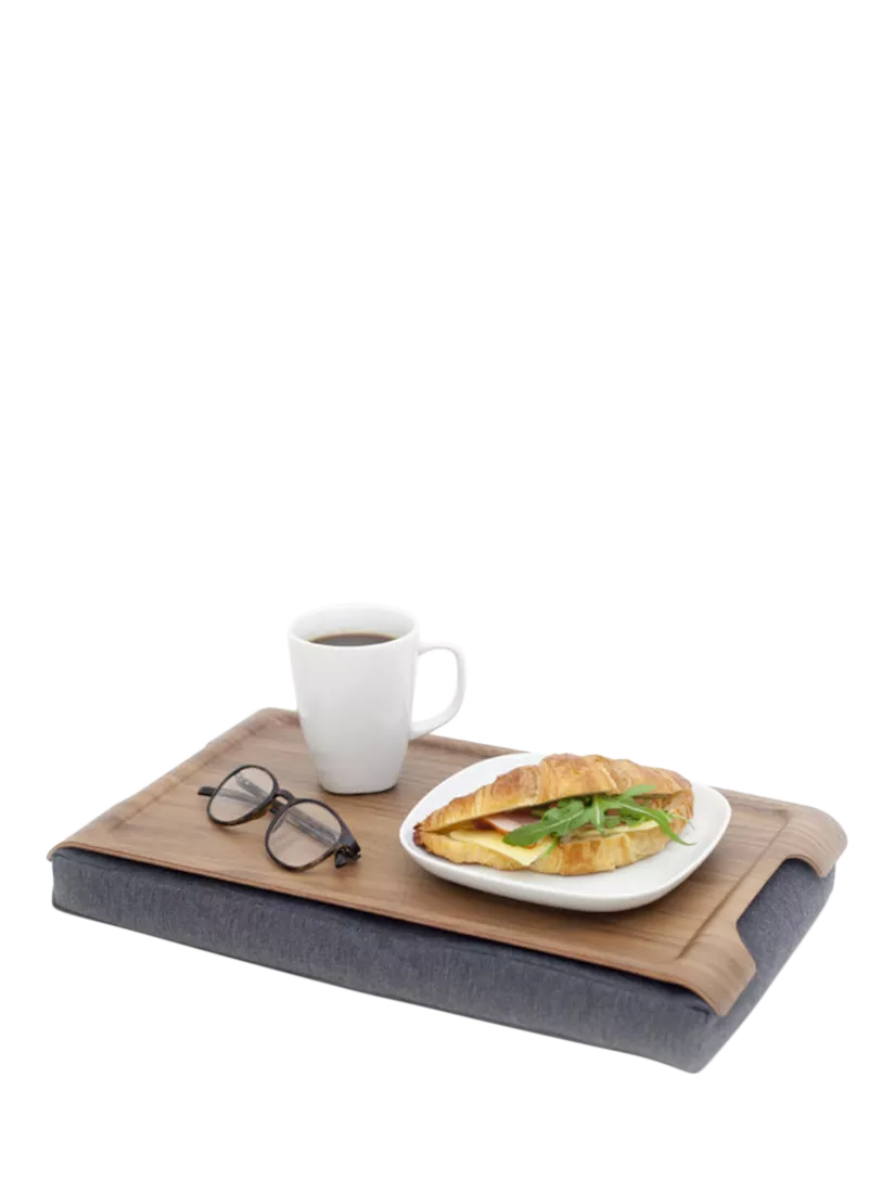 Bosign mini anti-slip walnut veneer lap tray 43cm, imported from the UK