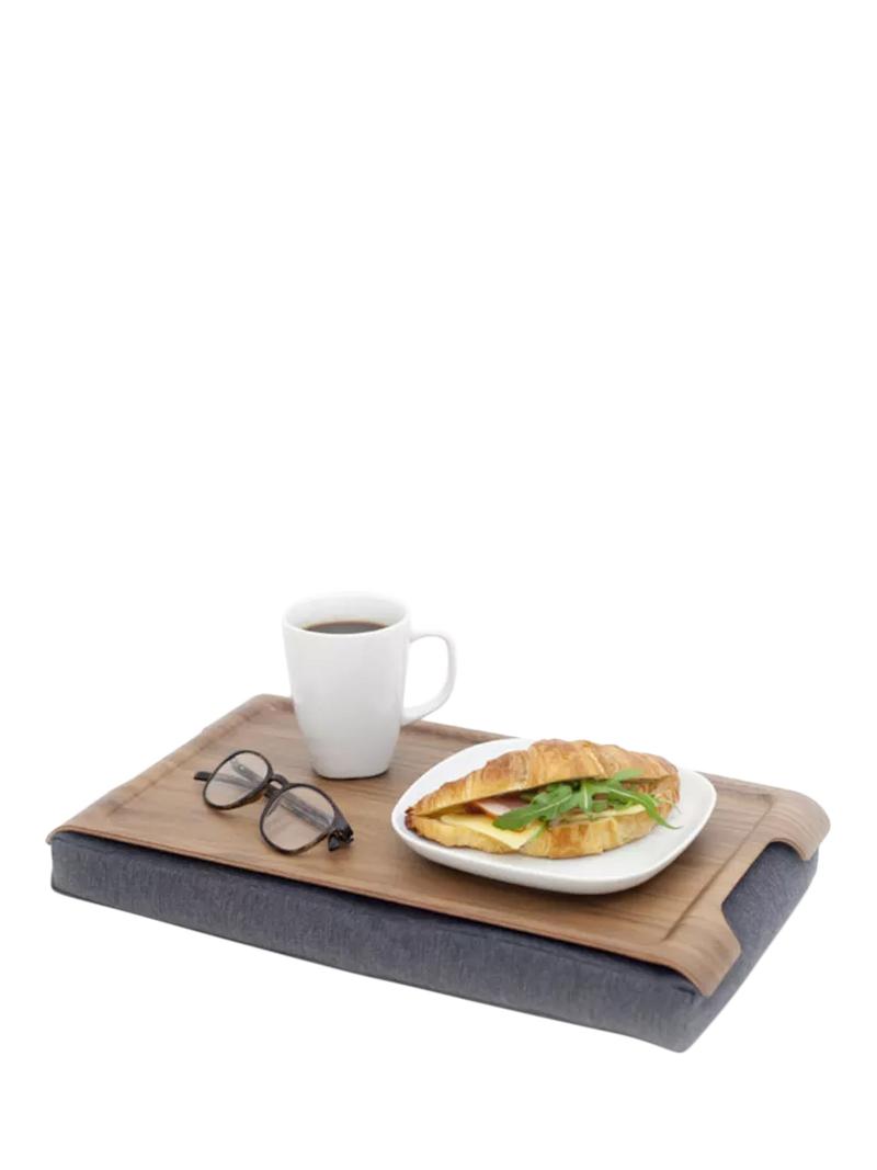 Bosign mini anti-slip walnut veneer lap tray 43cm, imported from the UK