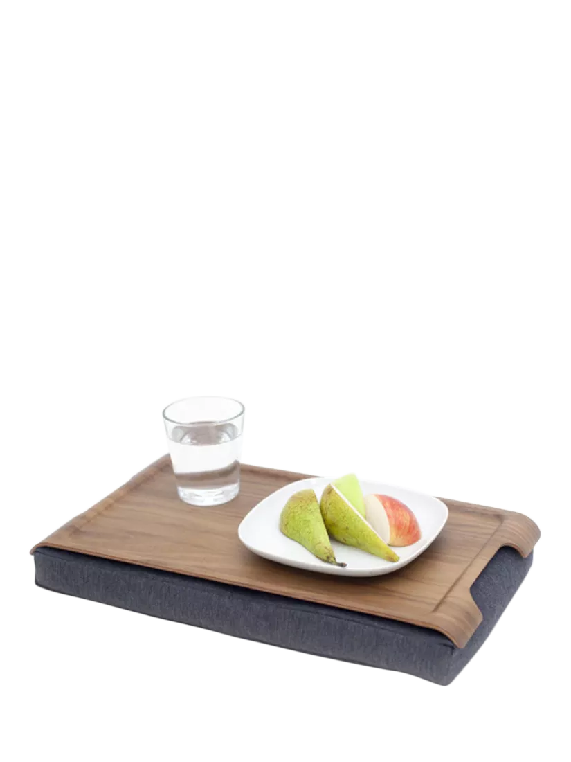 Bosign mini anti-slip walnut veneer lap tray 43cm, imported from the UK