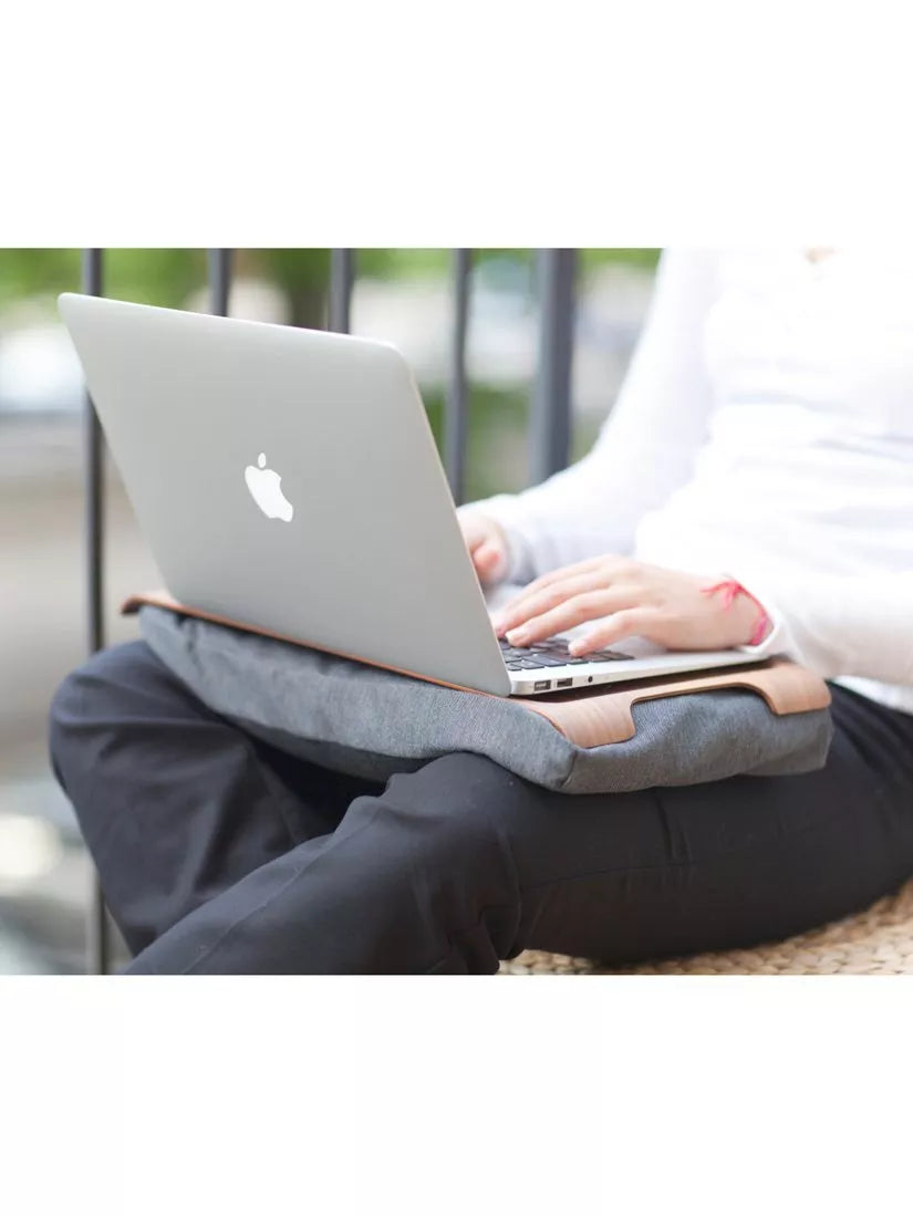 Bosign mini anti-slip walnut veneer lap tray 43cm, imported from the UK
