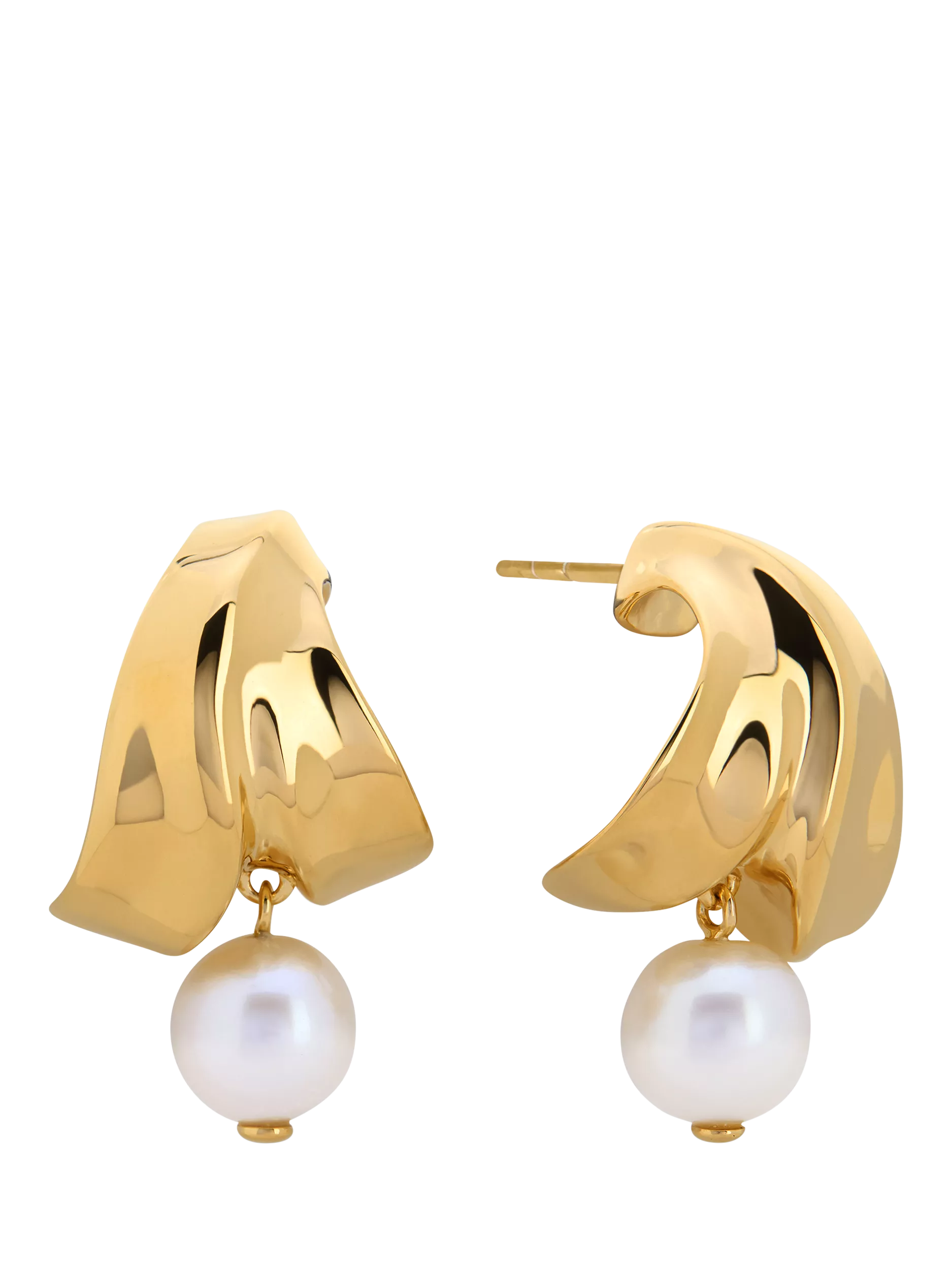 Monica Vinader Small Nomade Pearl earrings gold (British brand)