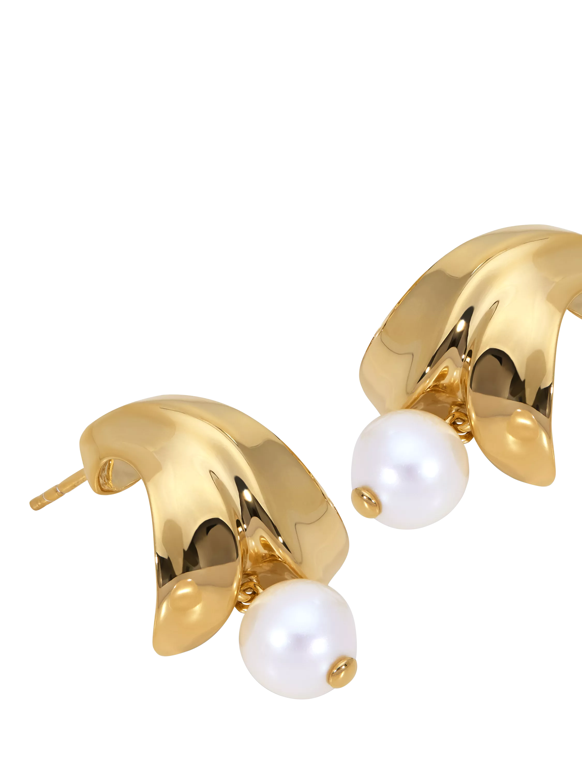 Monica Vinader Small Nomade Pearl earrings gold (British brand)