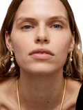 Monica Vinader Small Nomade Pearl earrings gold (British brand)