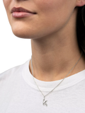 DPT Antwerp Diamond Initial Charm Necklace, Silver