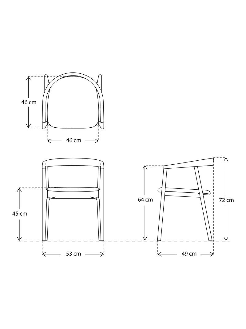 Swyft dining chair set of 2 solid white oak, imported from the UK