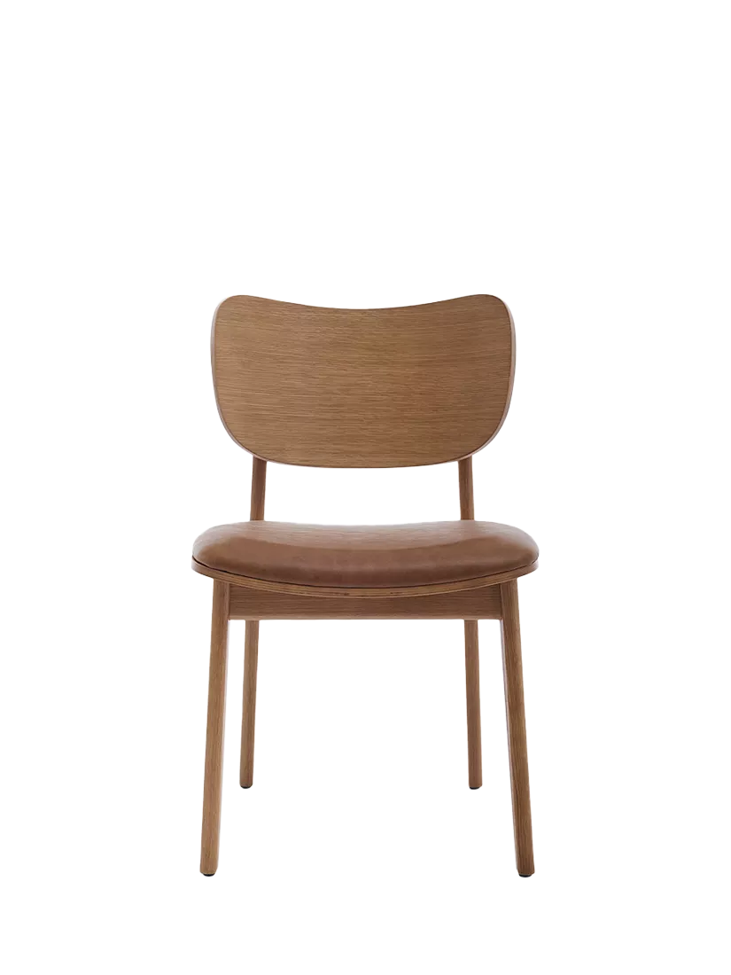 Swyft oak maple leather dining chair set of 2 (British brand)