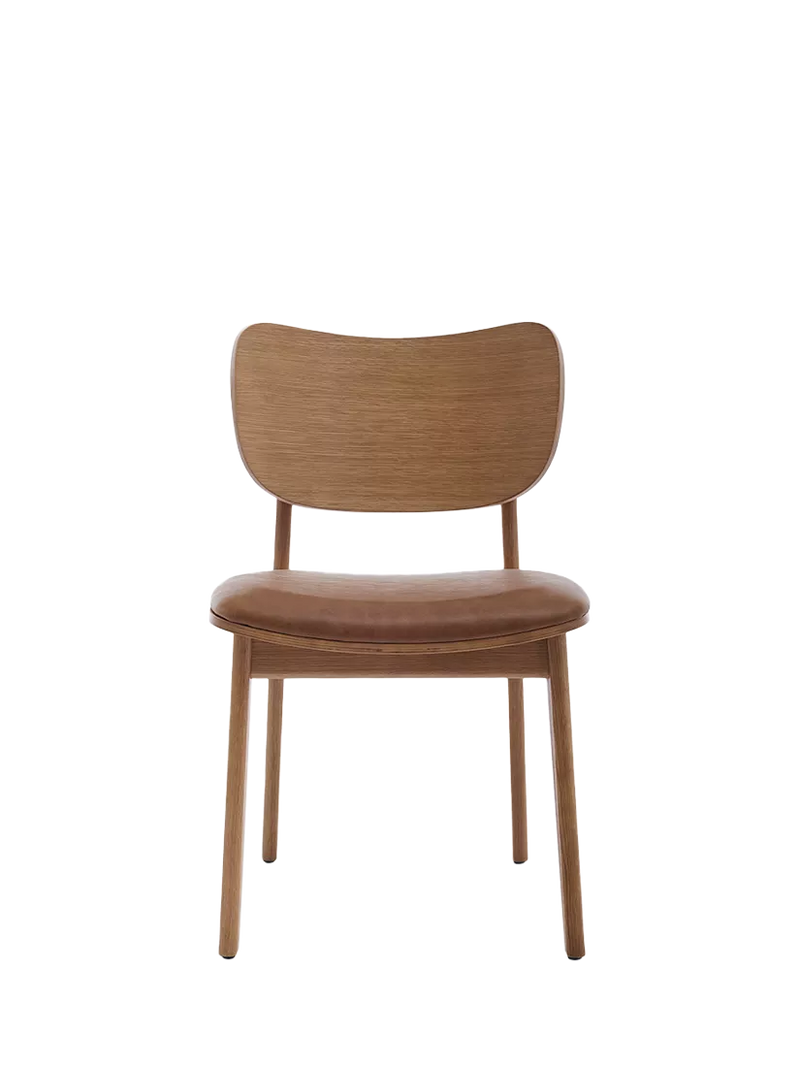 Swyft oak maple leather dining chair set of 2 (British brand)