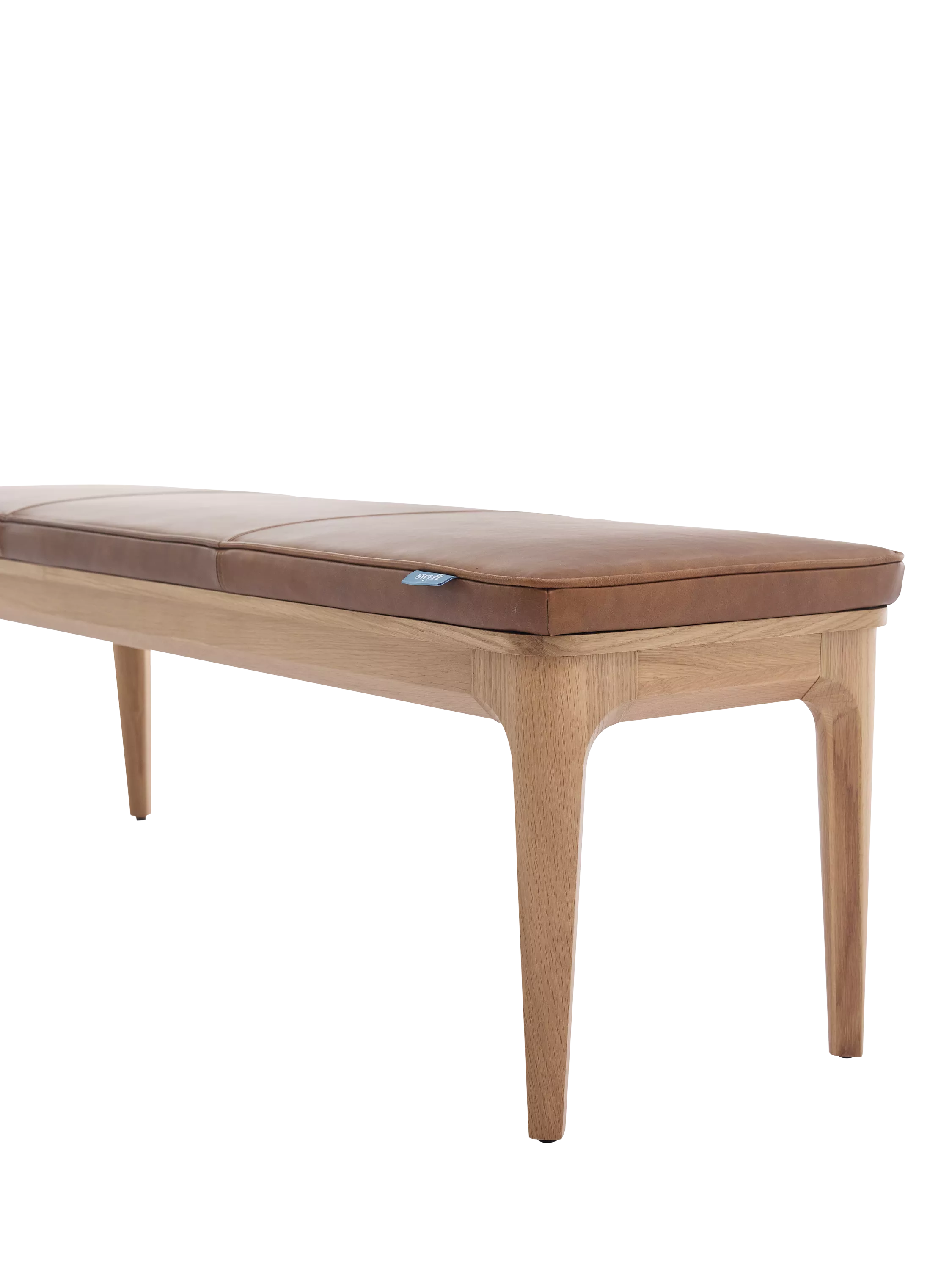 Swyft Dining Bench Oak/Maple Leather 140cm (British brand)