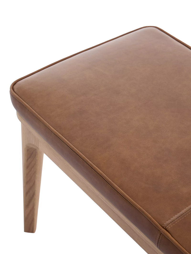 Swyft Dining Bench Oak/Maple Leather 140cm (British brand)