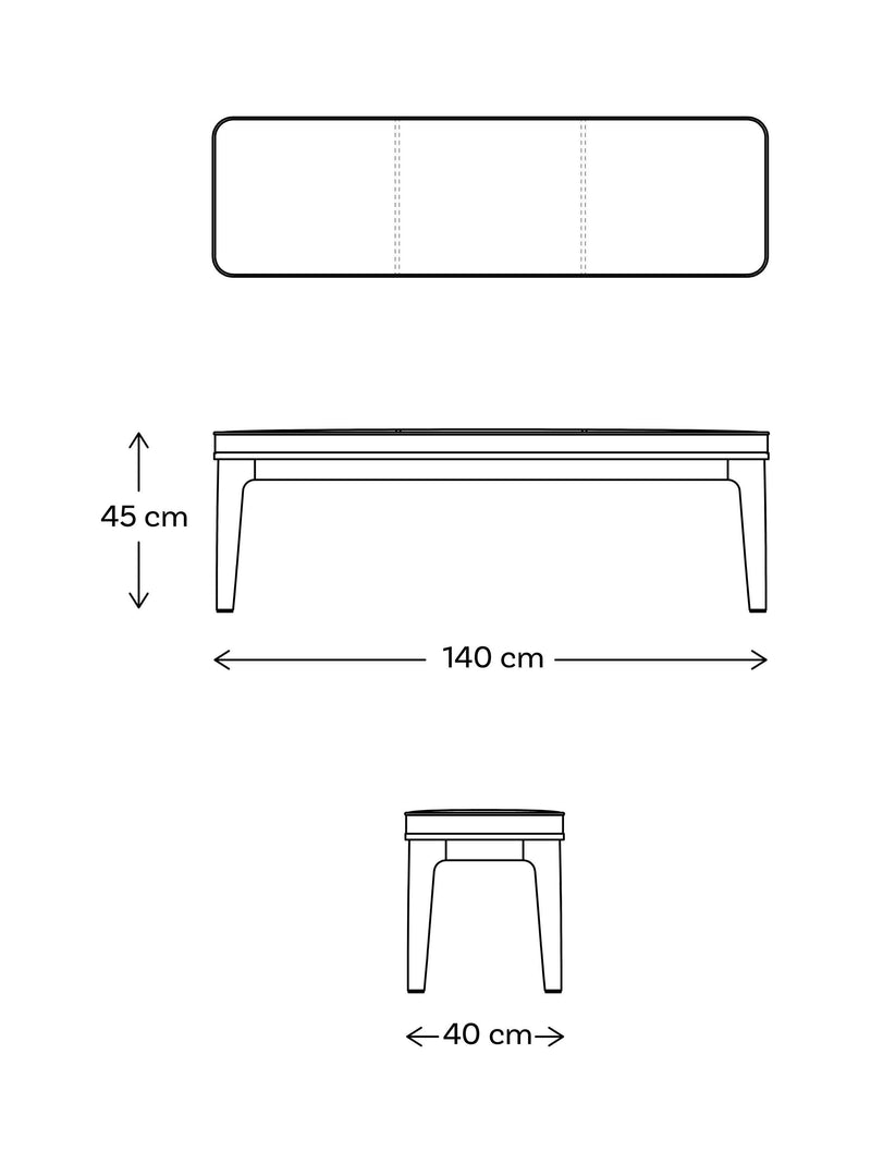 Swyft Model 01 dining bench in Oak/Velvet Vine (British brand)