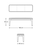 Swyft Model 01 dining bench in Oak/Velvet Vine (British brand)