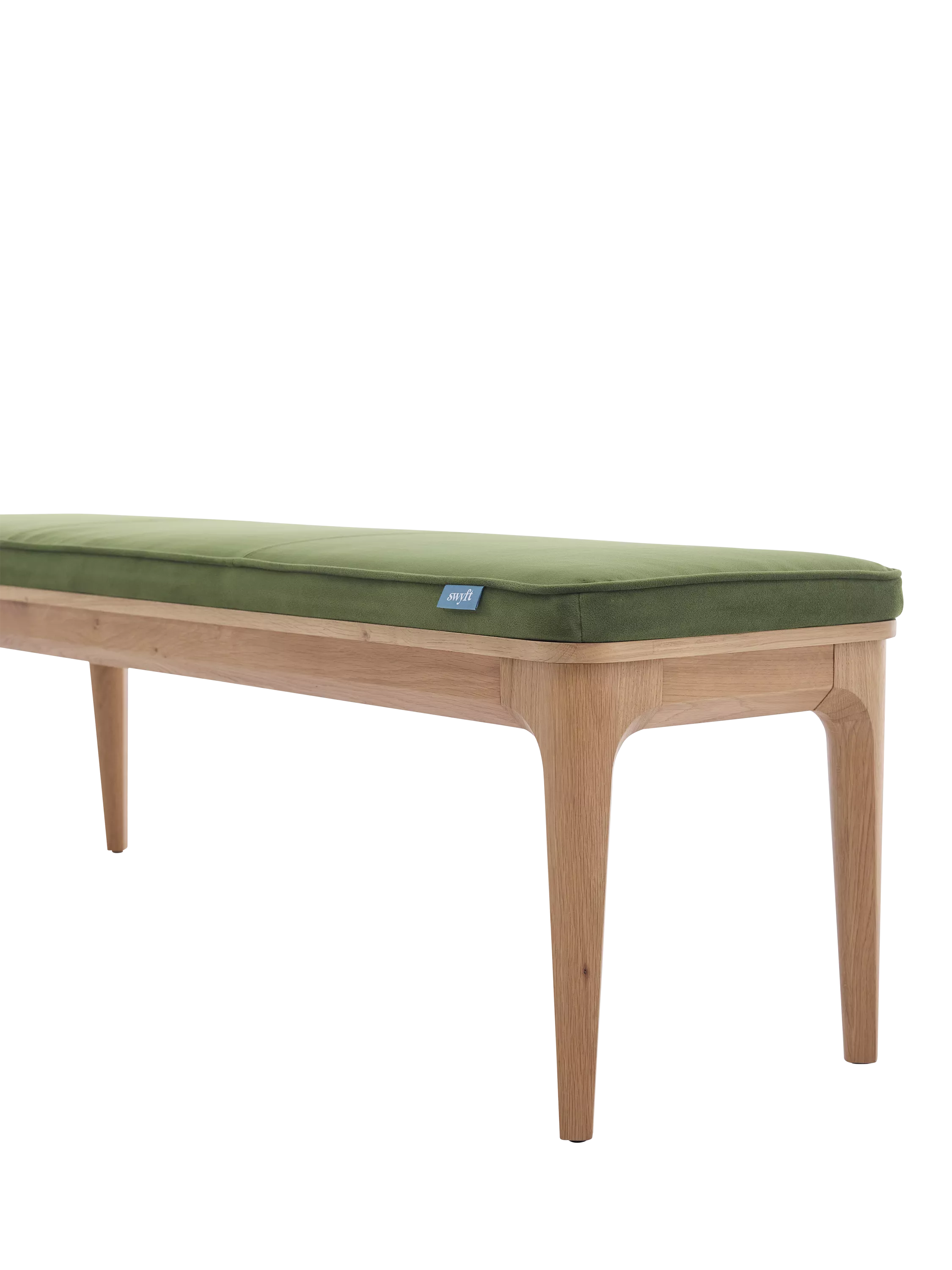Swyft Model 01 dining bench in Oak/Velvet Vine (British brand)