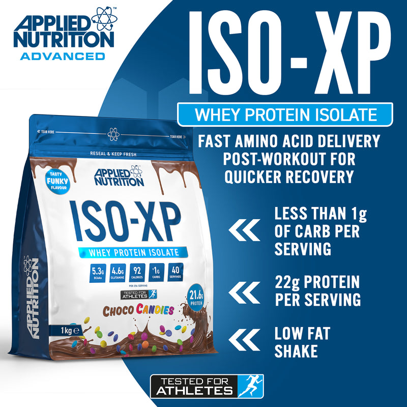 Applied Nutrition whey isolate Choco Candies 1kg, imported from the UK