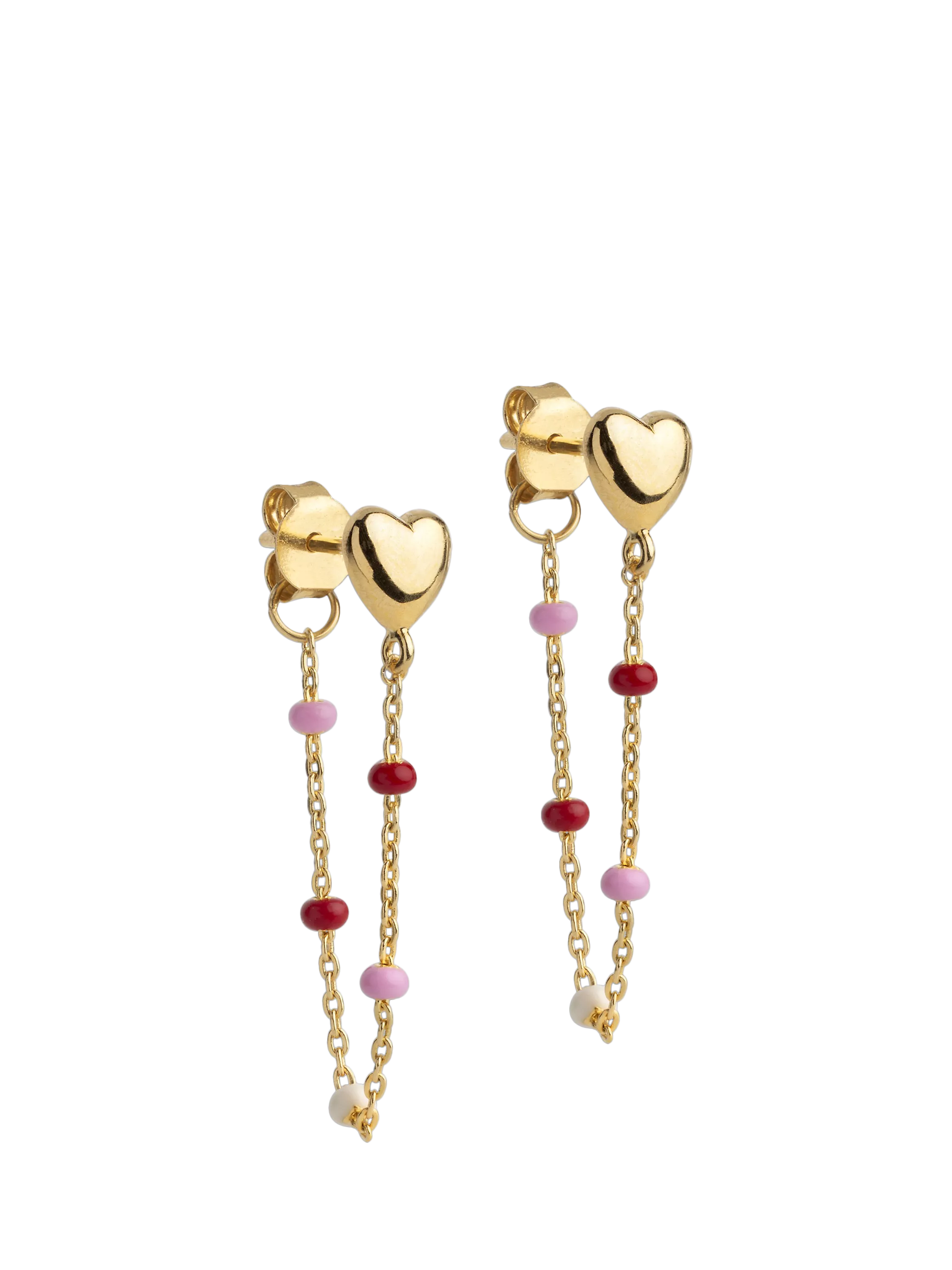 ENAMEL Copenhagen Lola Love enamel drop earrings gold plated, UK version