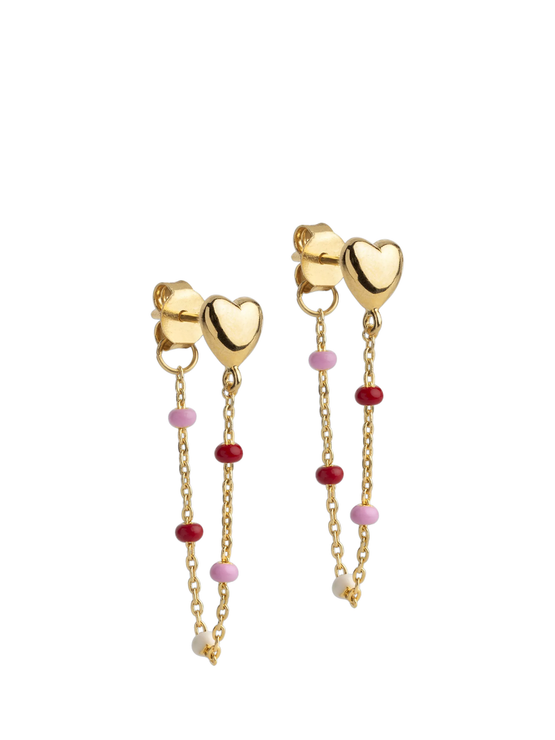 ENAMEL Copenhagen Lola Love enamel drop earrings gold plated, UK version