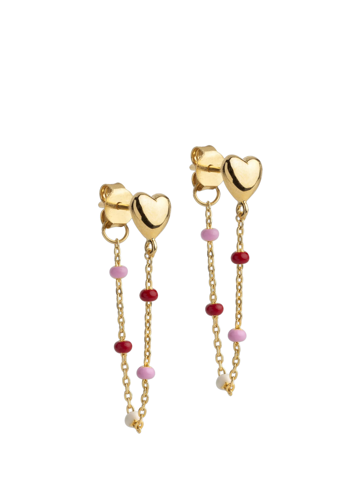 ENAMEL Copenhagen Lola Love enamel drop earrings gold plated, UK version