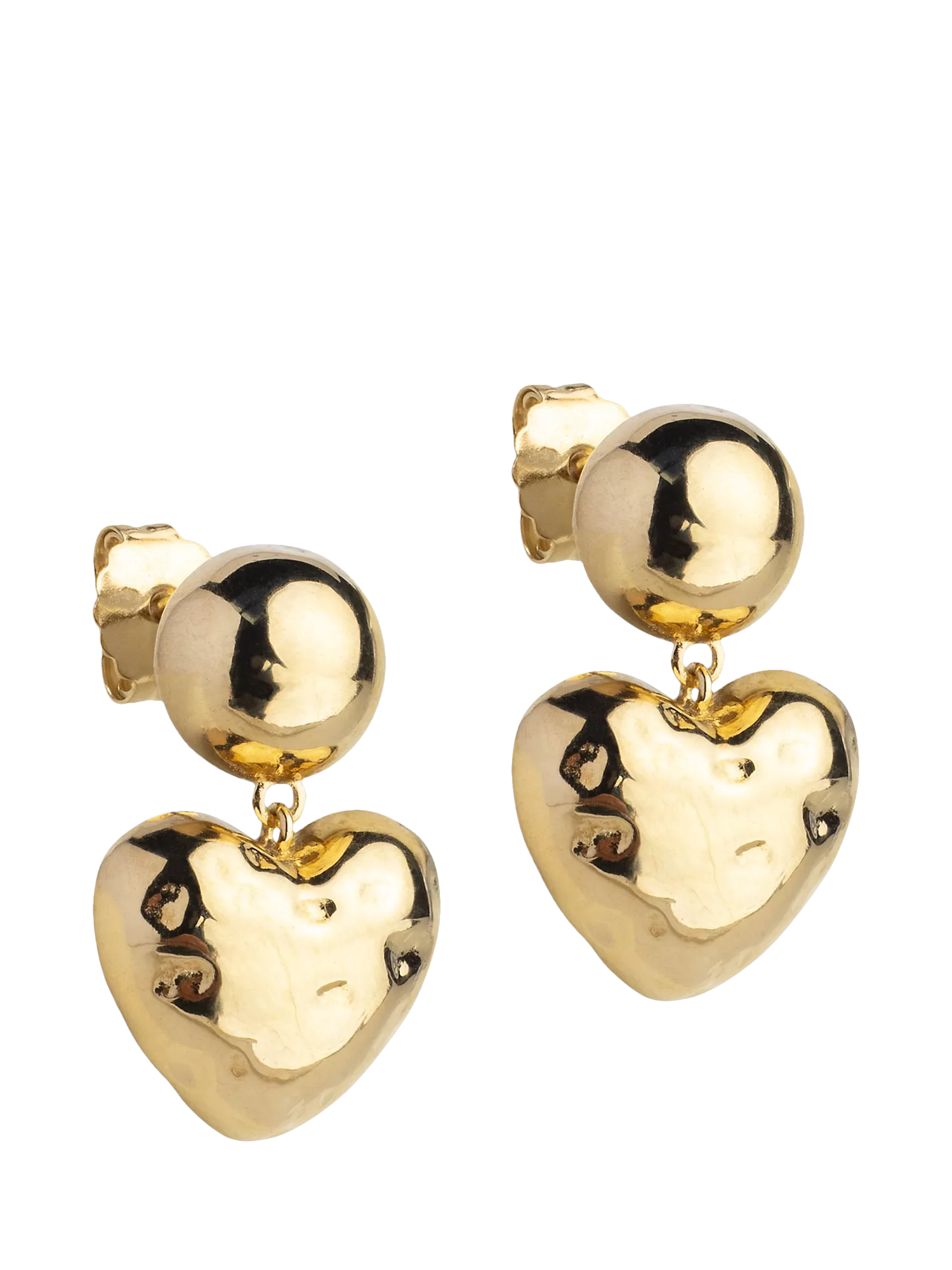 ENAMEL Copenhagen drop heart stud earrings 21x13 mm, UK version