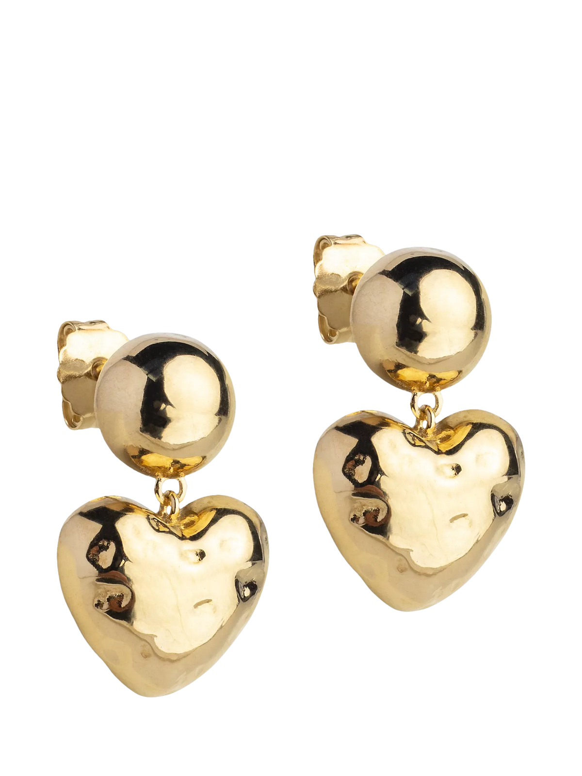 ENAMEL Copenhagen drop heart stud earrings 21x13 mm, UK version
