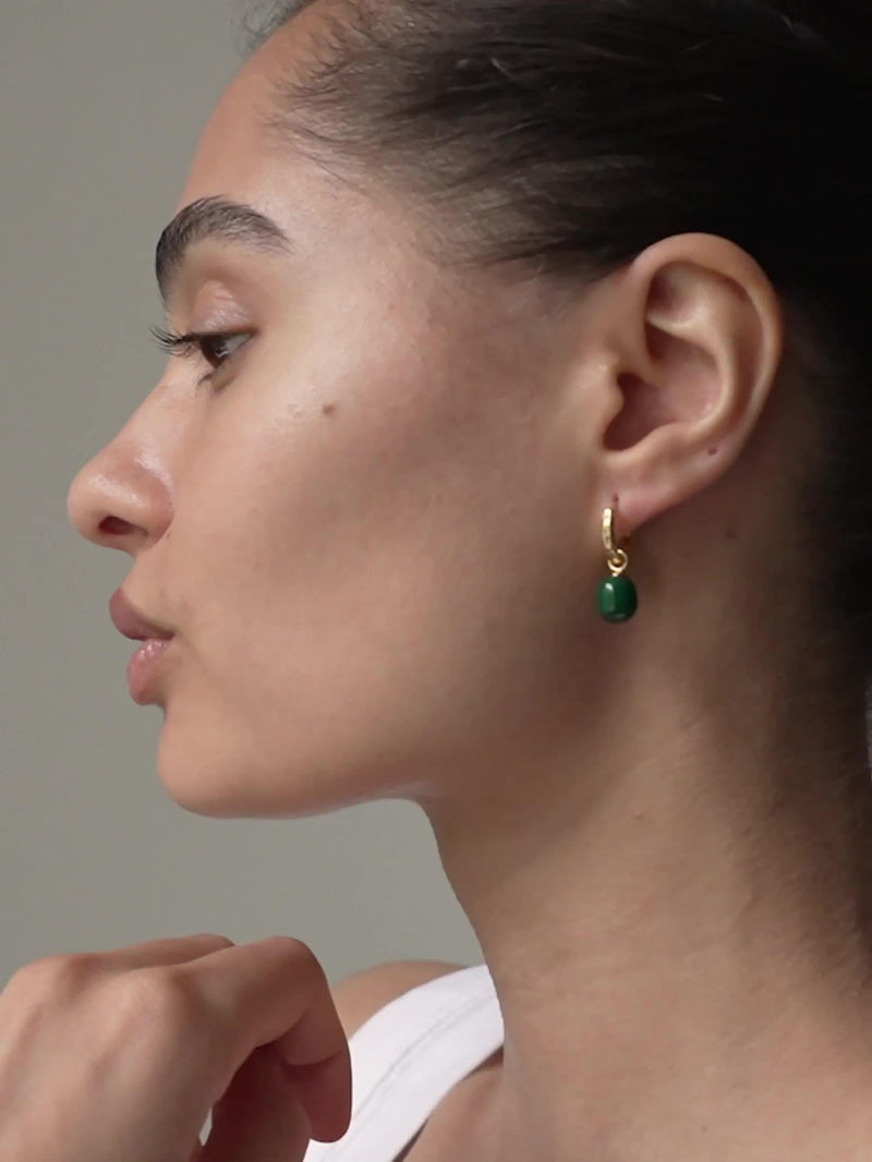 ENAMEL Copenhagen yellow gold hoop earrings 23x13mm (British brand)