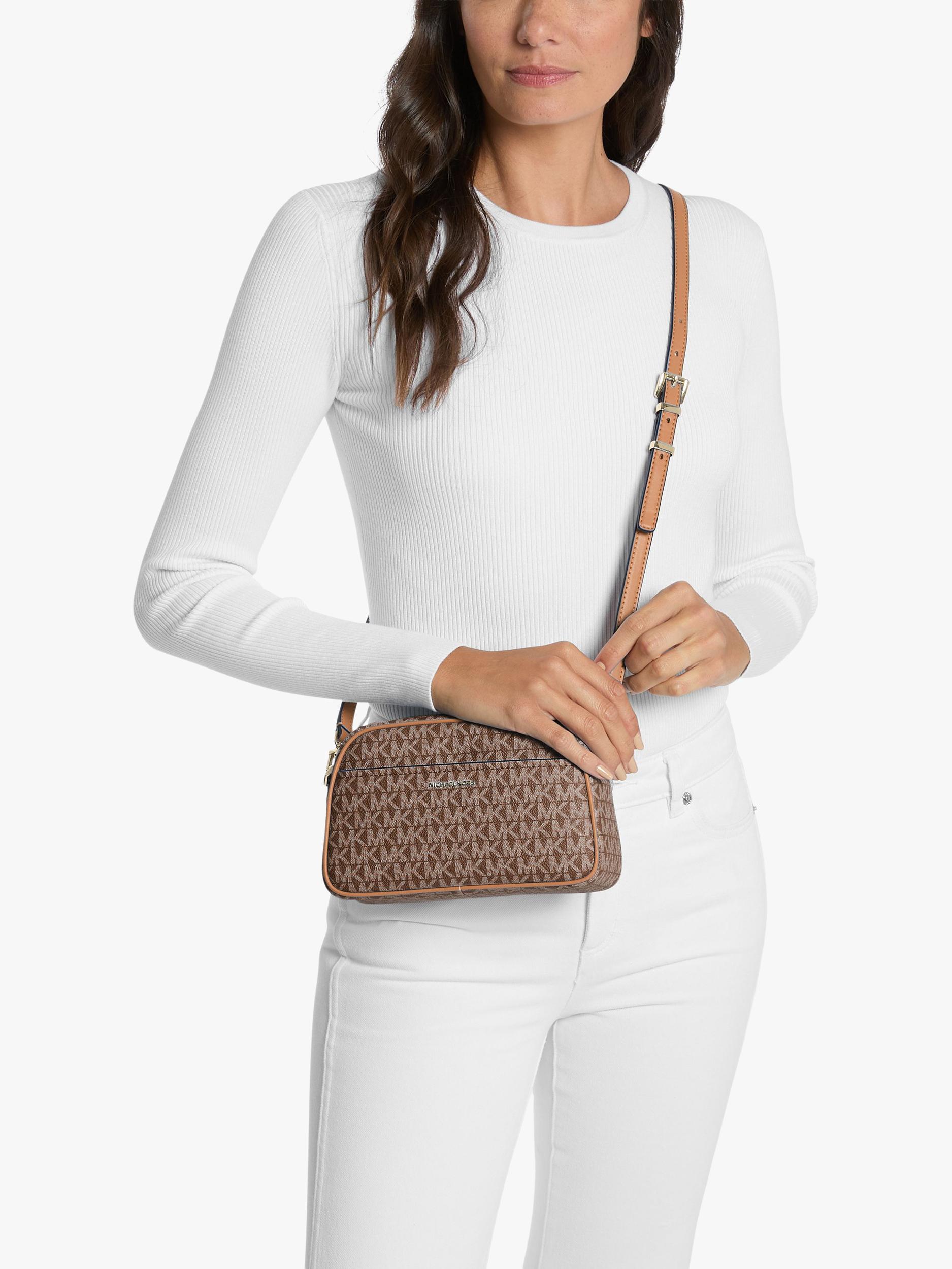 Michael Kors Jetset Logo crossbody bag brown/acorn (British brand)