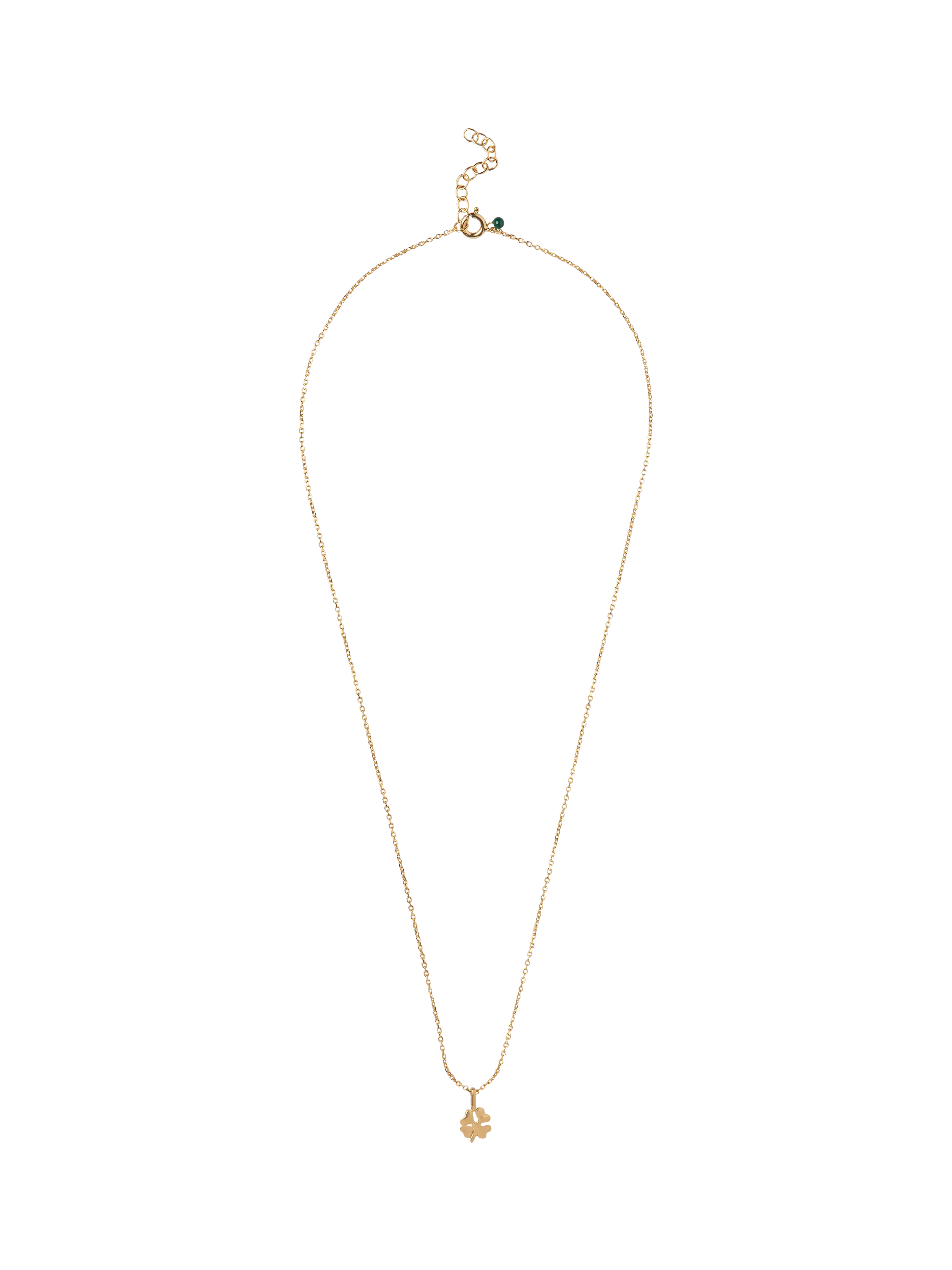ENAMEL Copenhagen clover pendant necklace yellow gold 45cm, imported from the UK