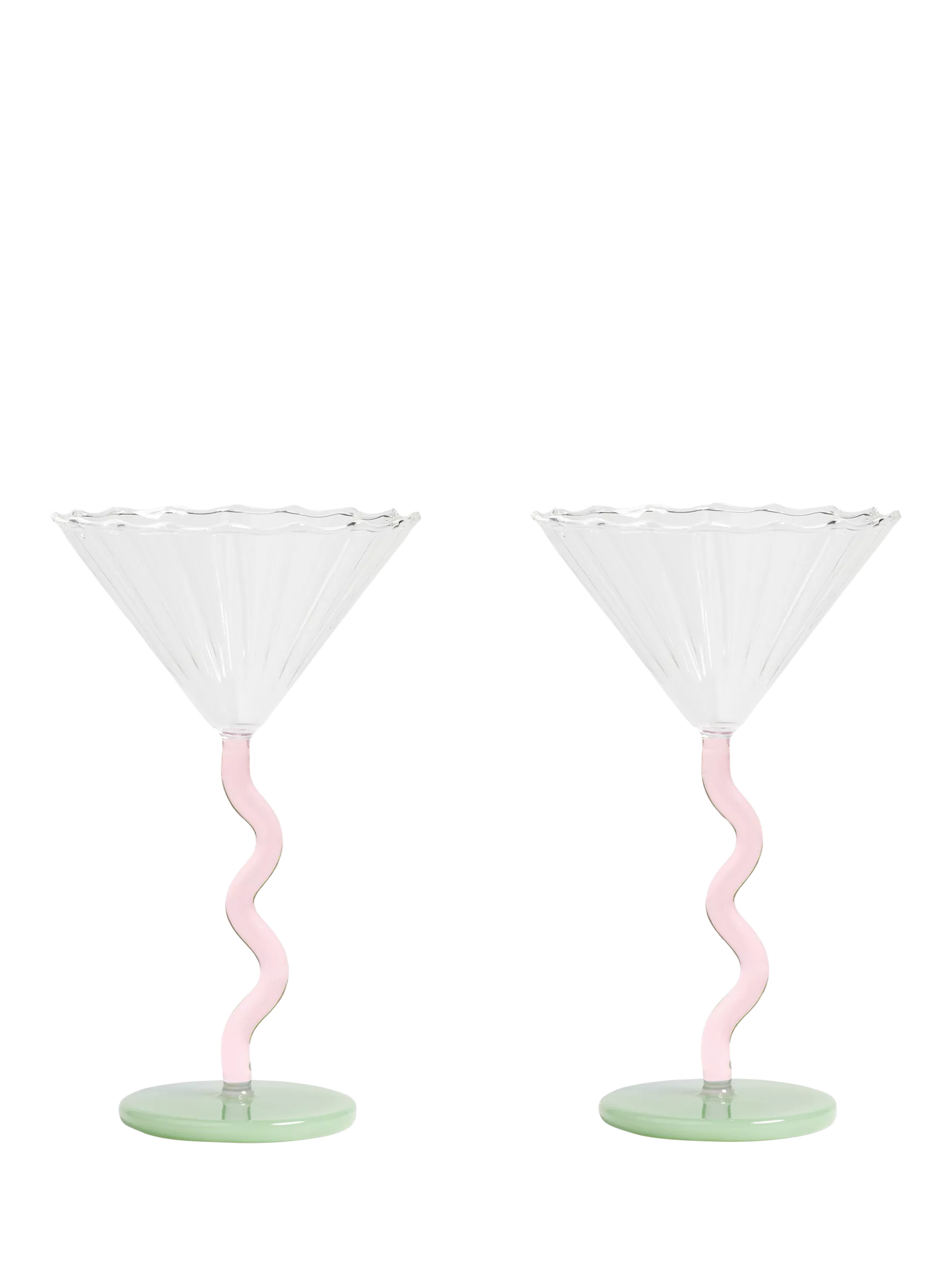 &k Amsterdam curved coupe glasses set of 2 - British product