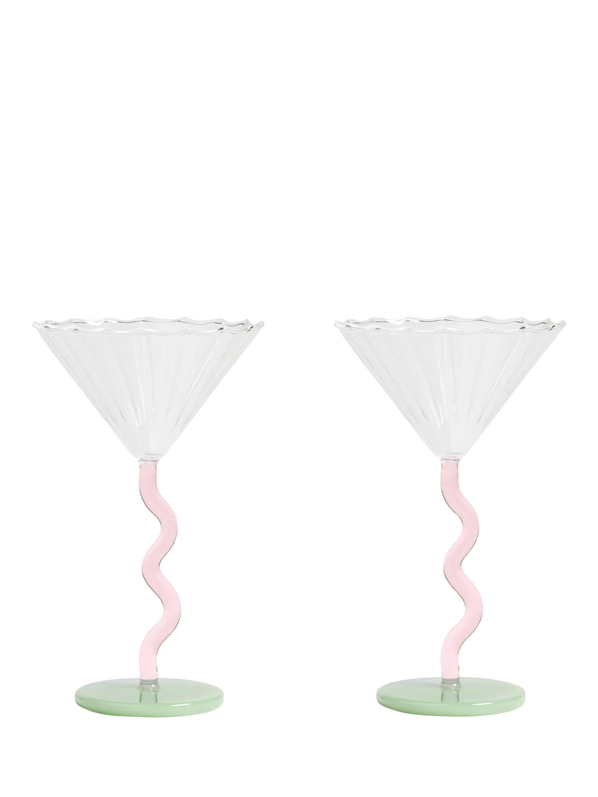 &k Amsterdam curved coupe glasses set of 2 - British product