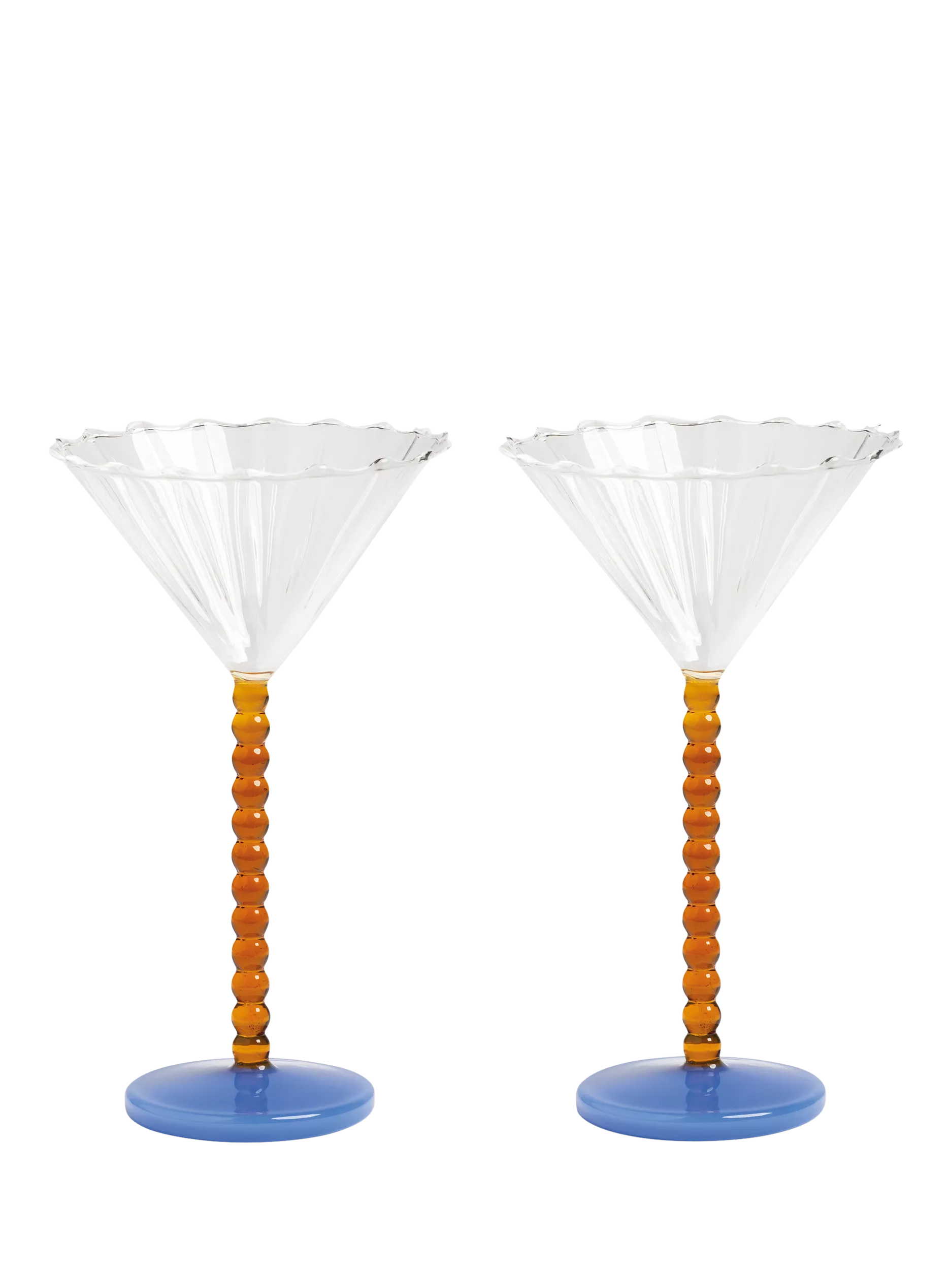 &k Amsterdam coupe glasses amber set of 2, UK version