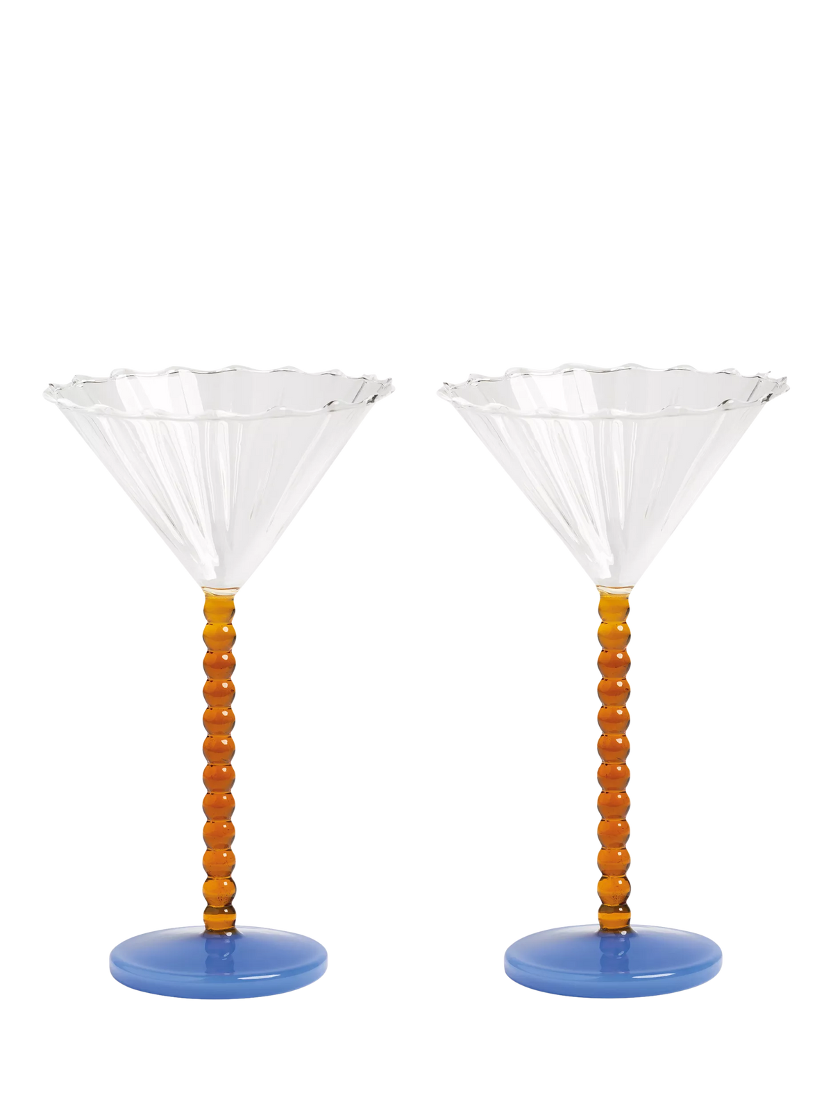 &k Amsterdam coupe glasses amber set of 2, UK version