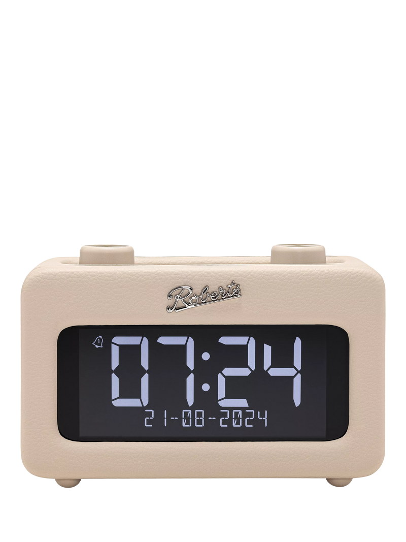 Roberts Revival Rest DAB/DAB+/FM Bluetooth Bedside Clock Radio, Pastel Cream