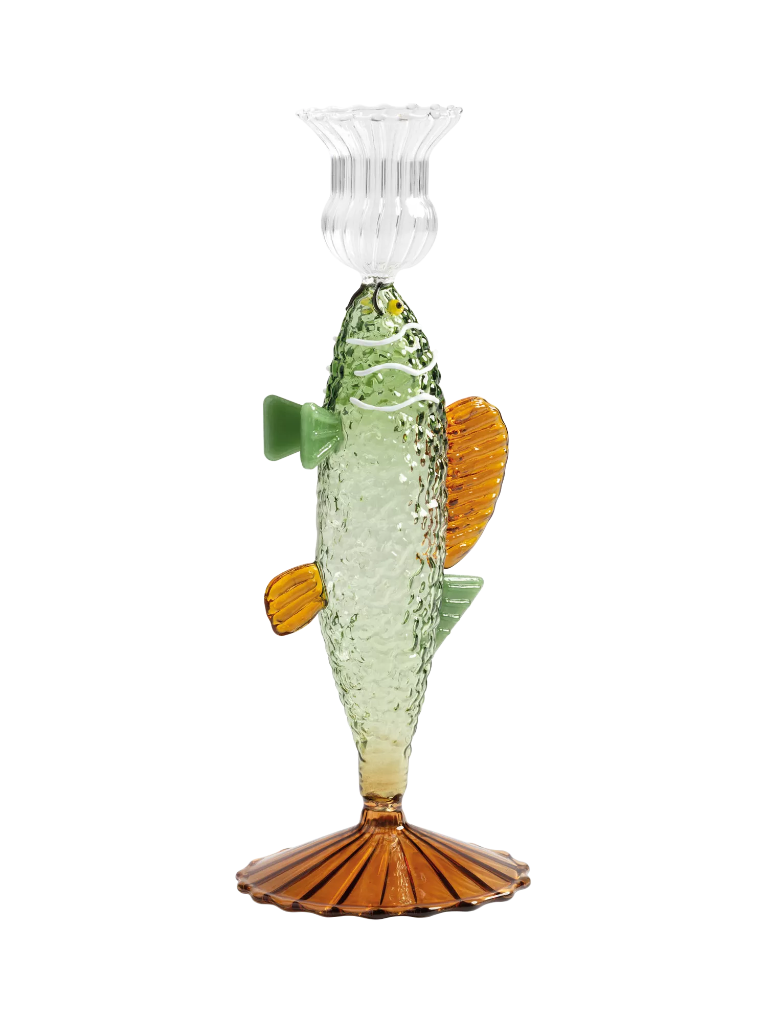 &k Amsterdam fish candle holder green orange - British product