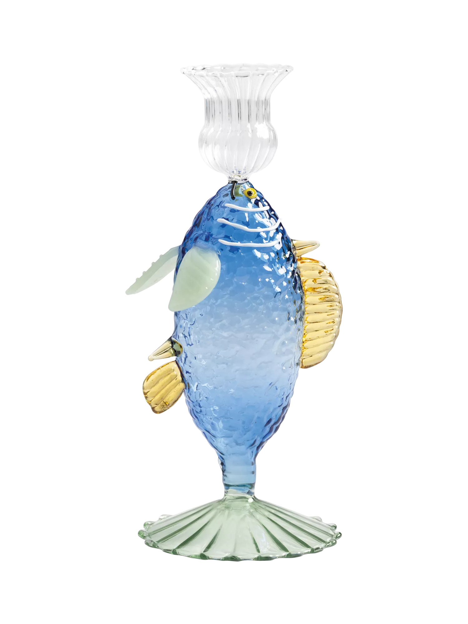 &k Amsterdam fish candle holder blue and green, UK version