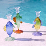 &k Amsterdam fish candle holder blue and green, UK version